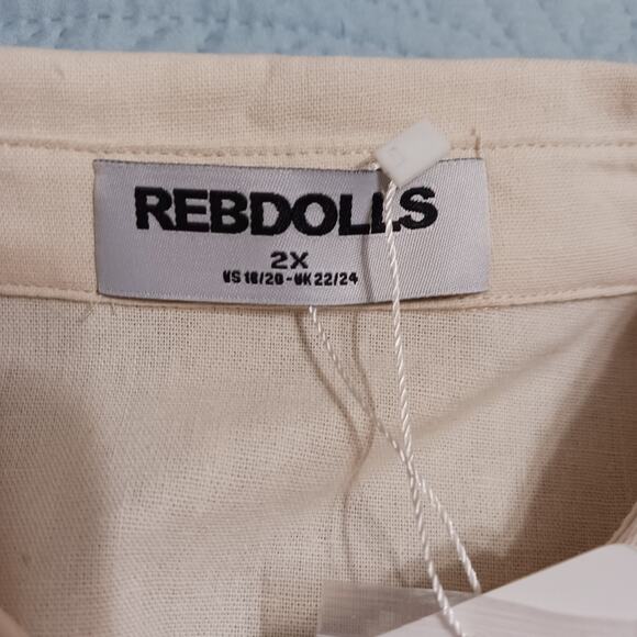 NWT Rebdolls linen blend romper 2X summer travel beach cruise vacation festival - Picture 13 of 15